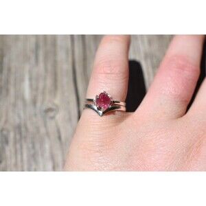 Engagement ring Spinel  set, raw crystal ring, raw stone ring, alternative  size